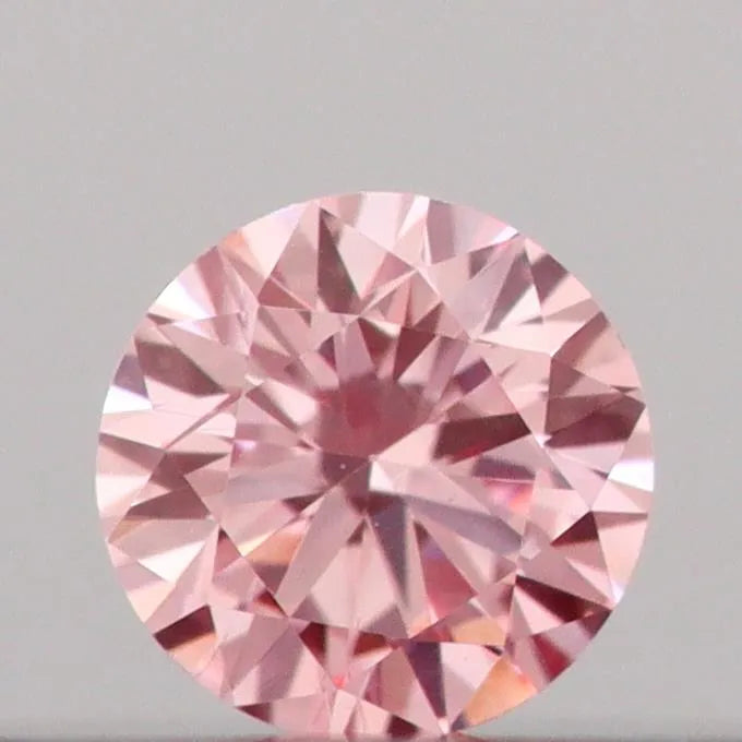 0.09ct Round Lab Grown Diamond (Colour Fancy Intense Pink, Clarity VS1, Cut EX, IGI Certified)