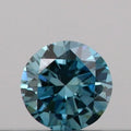 0.09ct Round Lab Grown Diamond (Colour Fancy Vivid Blue, Clarity VS2, Cut GD, IGI Certified)