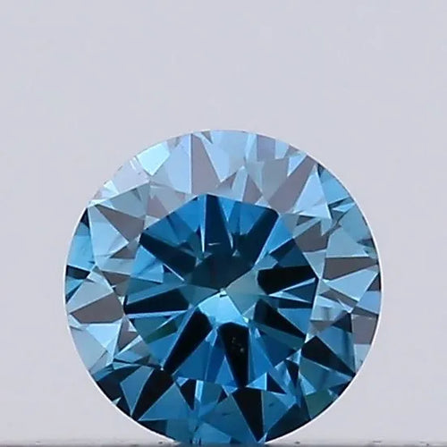 0.10ct Round Lab Grown Diamond (Colour Fancy Vivid Blue, Clarity VS2, Cut VG, IGI Certified)