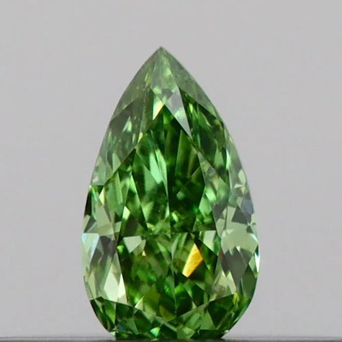 0.11ct Pear Lab Grown Diamond (Colour Fancy Vivid Green, Clarity VVS2, IGI Certified)