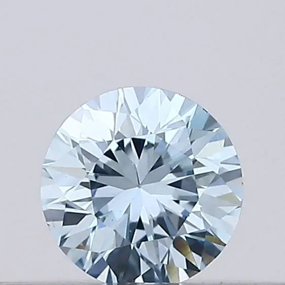0.12ct Round Lab Grown Diamond (Colour Fancy Vivid Blue, Clarity VS1, Cut GD, IGI Certified)
