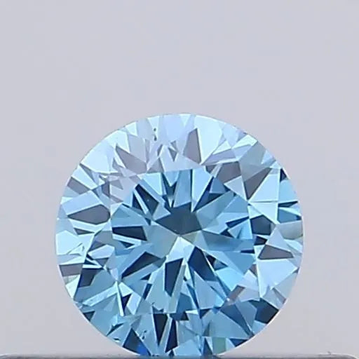 0.19ct Round Lab Grown Diamond (Colour Fancy Vivid Blue, Clarity VS2, Cut VG, IGI Certified)