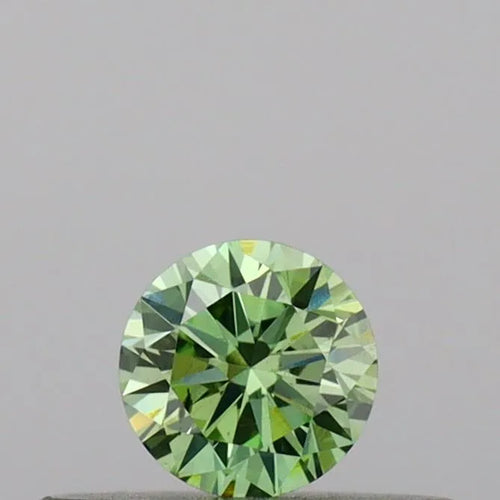 0.19ct Round Lab Grown Diamond (Colour Fancy Vivid Green, Clarity SI1, Cut EX, IGI Certified)