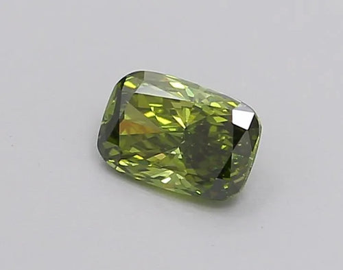 0.21ct Cushion brilliant Lab Grown Diamond (Colour Fancy Vivid Green, Clarity VVS2, IGI Certified)