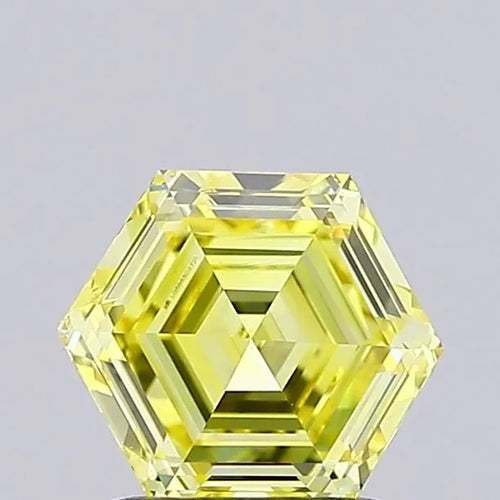 0.25ct Hexagonal Lab Grown Diamond (Colour Fancy Vivid Yellow, Clarity VVS2, Uncertified)