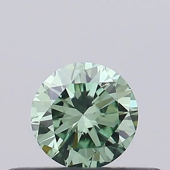 0.25ct Round Lab Grown Diamond (Colour Fancy Vivid Green, Clarity SI1, Cut GD, IGI Certified)