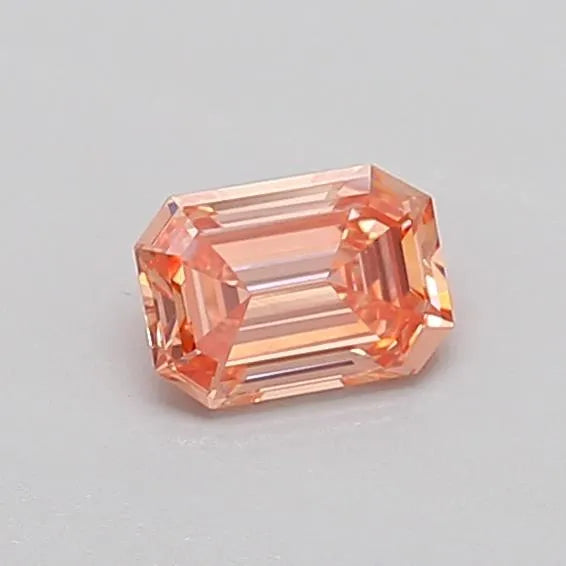0.33ct Emerald Lab Grown Diamond (Colour Fancy Intense Pinkish Orange, Clarity VS1, IGI Certified)
