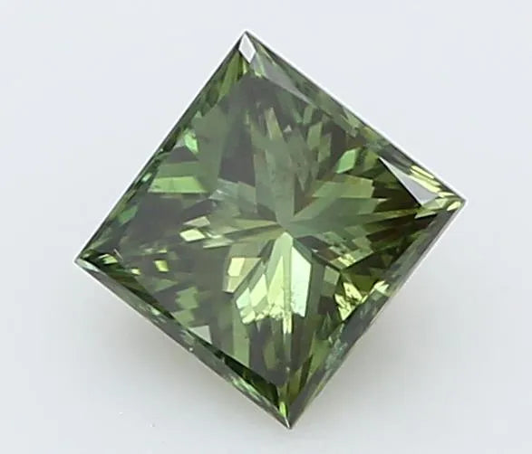 0.34ct Princess Lab Grown Diamond (Colour Fancy Vivid Green, Clarity SI1, IGI Certified)