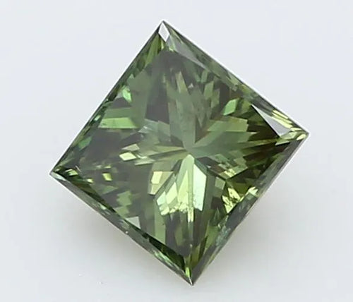 0.34ct Princess Lab Grown Diamond (Colour Fancy Vivid Green, Clarity SI1, IGI Certified)