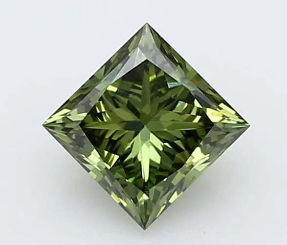 0.35ct Princess Lab Grown Diamond (Colour Fancy Vivid Green, Clarity VS2, IGI Certified)