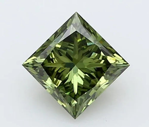 0.35ct Princess Lab Grown Diamond (Colour Fancy Vivid Green, Clarity VS2, IGI Certified)