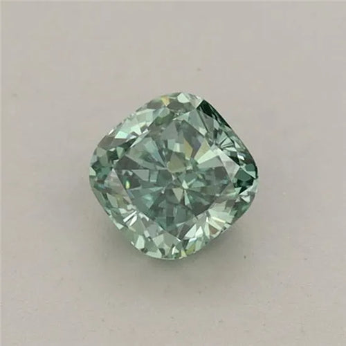 0.42ct Cushion modified Lab Grown Diamond (Colour Fancy Vivid Green, Clarity VS1, IGI Certified)