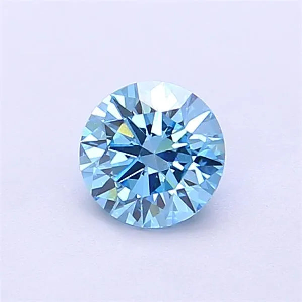 0.43ct Round Lab Grown Diamond (Colour Fancy Vivid Blue, Clarity VVS2, Cut EX, IGI Certified)