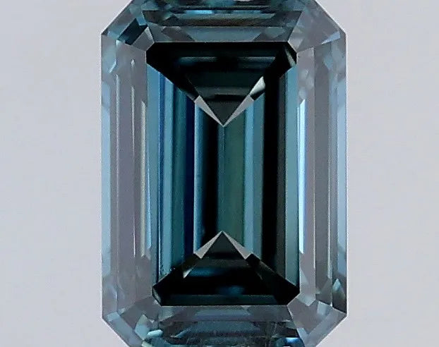 0.44ct Emerald Lab Grown Diamond (Colour Fancy Intense Greenish Blue, Clarity VS1, IGI Certified)