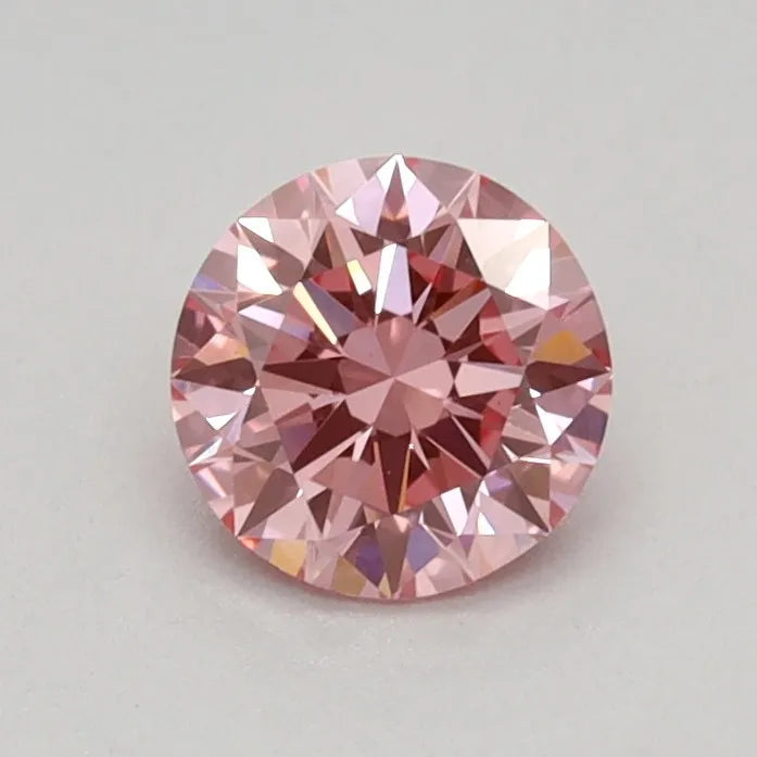 0.44ct Round Lab Grown Diamond (Colour Fancy Vivid Pink, Clarity VVS2, Cut EX, IGI Certified)