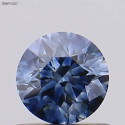 0.53ct Round Lab Grown Diamond (Colour Fancy Vivid Blue, Clarity SI1, Cut EX, Uncertified)