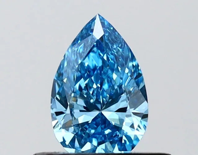 0.54ct Pear Lab Grown Diamond (Colour Fancy Vivid Blue, Clarity VVS2, IGI Certified)