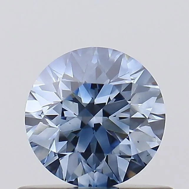 0.57ct Round Lab Grown Diamond (Colour Fancy Vivid Blue, Clarity SI1, Cut EX, Uncertified)