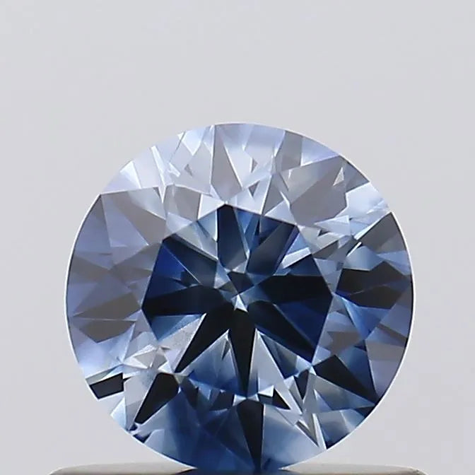 0.58ct Round Lab Grown Diamond (Colour Fancy Vivid Blue, Clarity VS2, Cut EX, Uncertified)