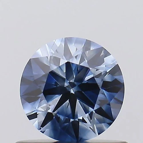 0.58ct Round Lab Grown Diamond (Colour Fancy Vivid Blue, Clarity VS2, Cut EX, Uncertified)