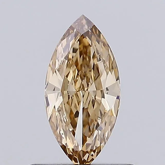 0.59ct Marquise Lab Grown Diamond (Colour Fancy Light Brown, Clarity VS1, IGI Certified)