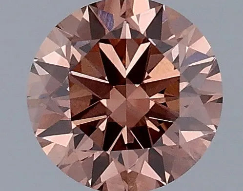 0.60ct Round Lab Grown Diamond (Colour Fancy Pinkish Brown, Clarity VS1, Cut EX, IGI Certified)