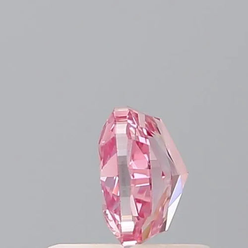 0.64ct Cushion brilliant Lab Grown Diamond (Colour Fancy Vivid Pink, Clarity SI1, IGI Certified)