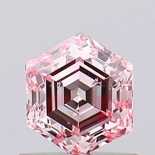 0.73ct Hexagonal Lab Grown Diamond (Colour Fancy Intense Pink, Clarity SI1, IGI Certified)