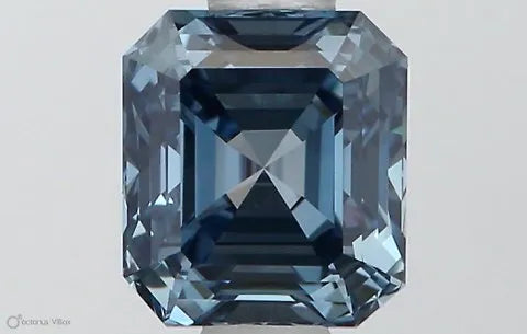 0.74ct Square emerald Lab Grown Diamond (Colour Fancy Blue, Clarity VS1, IGI Certified)