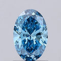0.78ct Oval Lab Grown Diamond (Colour Fancy Vivid Blue, Clarity VVS1, IGI Certified)