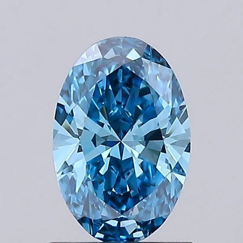 0.78ct Oval Lab Grown Diamond (Colour Fancy Vivid Blue, Clarity VVS1, IGI Certified)