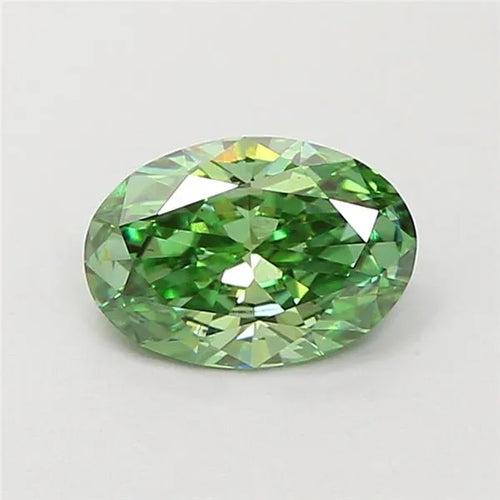0.87ct Oval Lab Grown Diamond (Colour Fancy Vivid Green, Clarity VS2, IGI Certified)