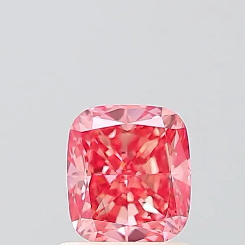 0.90ct Cushion modified Lab Grown Diamond (Colour Fancy Vivid Pink, Clarity VS2, IGI Certified)