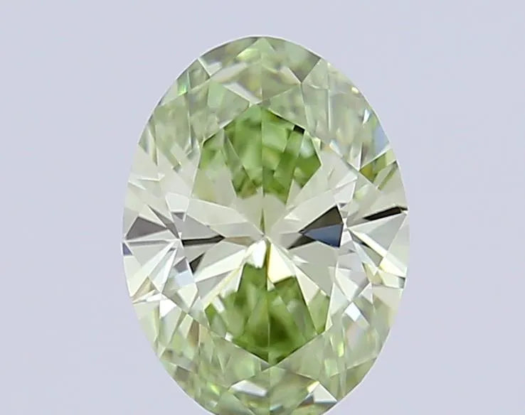 0.91ct Oval Lab Grown Diamond (Colour Fancy Vivid Green, Clarity VVS1, IGI Certified)