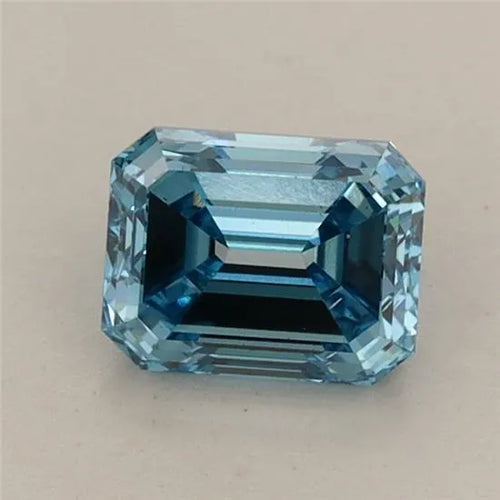 0.92ct Emerald Lab Grown Diamond (Colour Fancy Vivid Blue, Clarity VS2, IGI Certified)