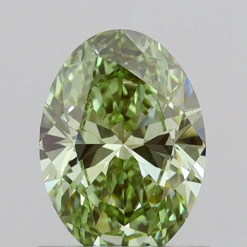 1.00ct Oval Lab Grown Diamond (Colour Fancy Vivid Green, Clarity VS1, IGI Certified)