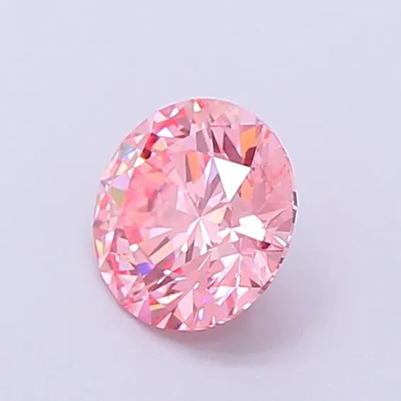 1.00ct Round Lab Grown Diamond (Colour Fancy Vivid Pink, Clarity VVS2, Cut ID, IGI Certified)