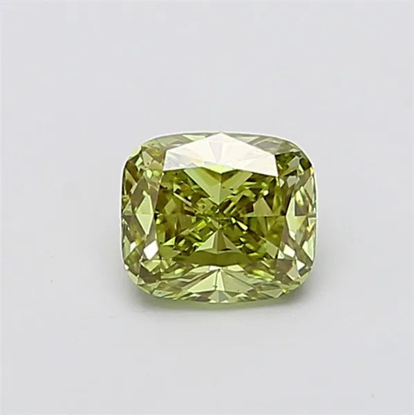 1.01ct Cushion modified Lab Grown Diamond (Colour Fancy Vivid Green, Clarity SI1, IGI Certified)