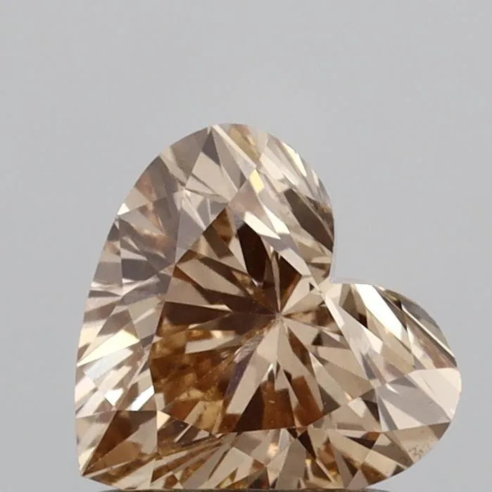 1.03ct Heart Lab Grown Diamond (Colour Fancy Light Brown, Clarity VS1, IGI Certified)