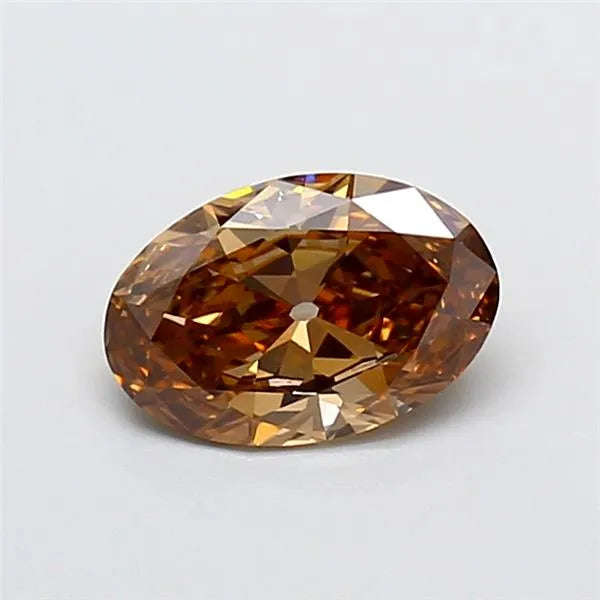 1.08ct Oval Lab Grown Diamond (Colour Fancy Brown, Clarity VVS2, IGI Certified)