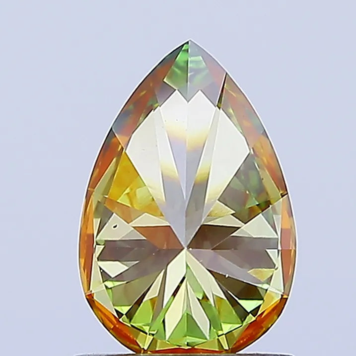 1.08ct Pear Lab Grown Diamond (Colour Fancy Vivid Green, Clarity VS1, IGI Certified)