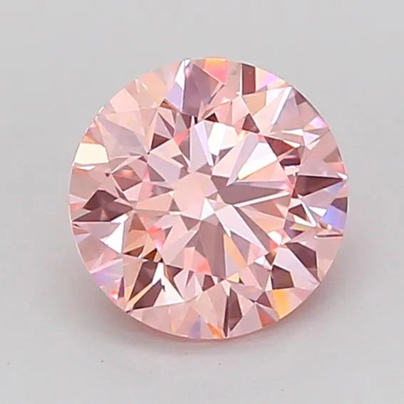 1.08ct Round Lab Grown Diamond (Colour Fancy Vivid Pink, Clarity VVS2, Cut ID, IGI Certified)
