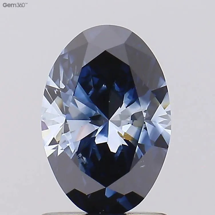 1.09ct Oval Lab Grown Diamond (Colour Fancy Vivid Blue, Clarity VS2, Uncertified)
