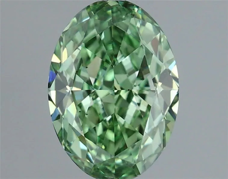1.10ct Oval Lab Grown Diamond (Colour Fancy Vivid Green, Clarity VS2, IGI Certified)