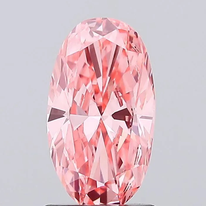 1.12ct Oval Lab Grown Diamond (Colour Fancy Vivid Pink, Clarity VS1, IGI Certified)