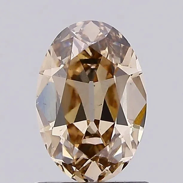1.13ct European cut Lab Grown Diamond (Colour Fancy Light Brown, Clarity VS2, IGI Certified)