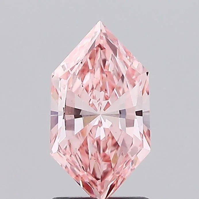 1.22ct Hexagonal Lab Grown Diamond (Colour Fancy Vivid Pink, Clarity VS1, IGI Certified)