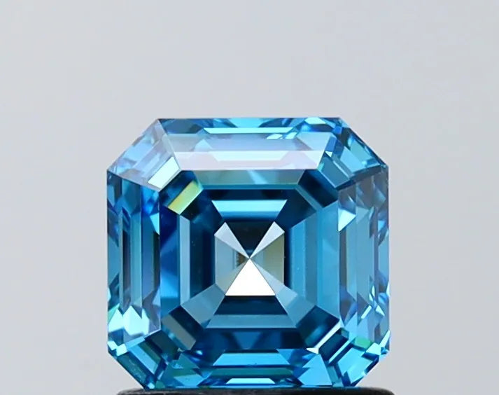 1.25ct Asscher Lab Grown Diamond (Colour Fancy Vivid Blue, Clarity VVS2, IGI Certified)