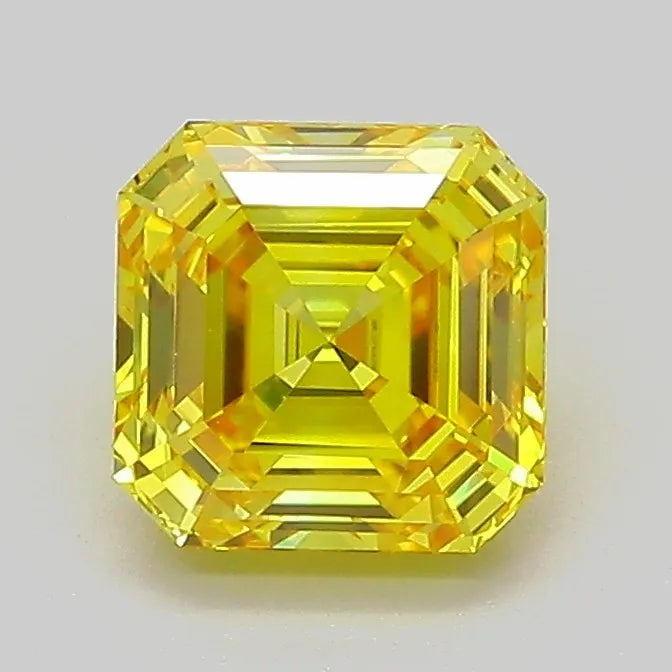 1.28ct Asscher Lab Grown Diamond (Colour Fancy Vivid Yellow, Clarity VVS2, IGI Certified)
