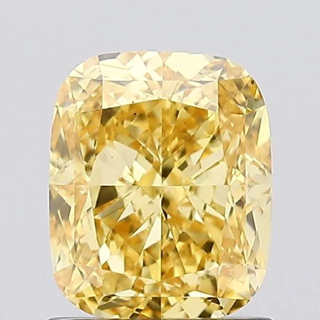 1.31ct Cushion modified Lab Grown Diamond (Colour Fancy Vivid Yellow, Clarity VS1, IGI Certified)